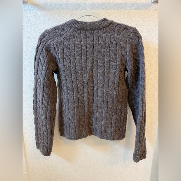 Abercrombie & Fitch Brown Cable Knit Button-Front Cardigan - Picture 2 of 6